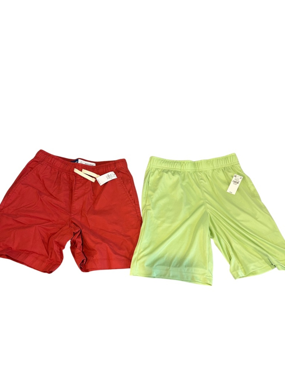 Old Navy Boys Shorts New With Tag- Red Dock Shorts & Light Green Althetic Shorts